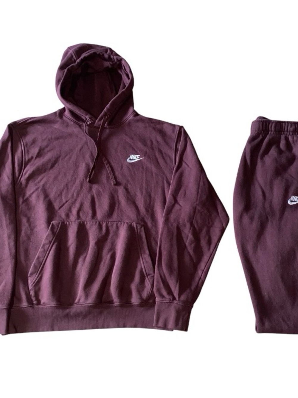 Nike Sportswear Jumper Burgundy Hoodie & Pants Sweatsuit Mens Size Medium (DB3)